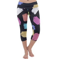 Many Colors Pattern Seamless Capri Yoga Leggings by Dutashop