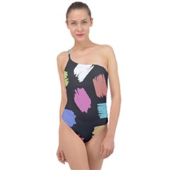 Many Colors Pattern Seamless Classic One Shoulder Swimsuit