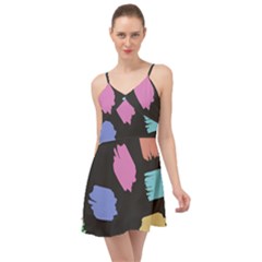 Many Colors Pattern Seamless Summer Time Chiffon Dress