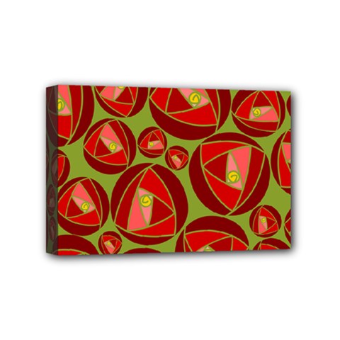 Abstract Rose Garden Red Mini Canvas 6  X 4  (stretched)