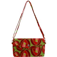 Abstract Rose Garden Red Removable Strap Clutch Bag