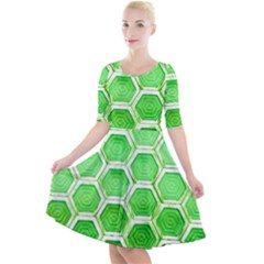 Hexagon Windows Quarter Sleeve A-line Dress by essentialimage365
