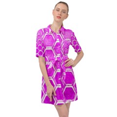 Hexagon Windows Belted Shirt Dress by essentialimage365