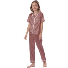 Blast-off Bronze Kids  Satin Short Sleeve Pajamas Set by FabChoice