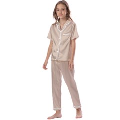 Frosted Almond Kids  Satin Short Sleeve Pajamas Set by FabChoice