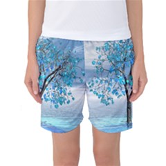 Crystal Blue Tree Women s Basketball Shorts by icarusismartdesigns