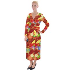 Floral Abstract Velvet Maxi Wrap Dress by icarusismartdesigns