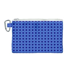 Basket Weave Basket Pattern Blue Canvas Cosmetic Bag (medium) by Dutashop