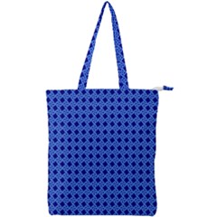 Basket Weave Basket Pattern Blue Double Zip Up Tote Bag by Dutashop