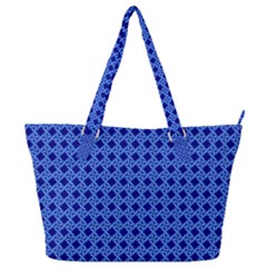 Basket Weave Basket Pattern Blue Full Print Shoulder Bag by Dutashop