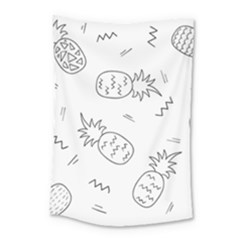 Pineapples Doodles Small Tapestry by goljakoff