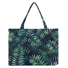 Green Leaves Zipper Medium Tote Bag by goljakoff