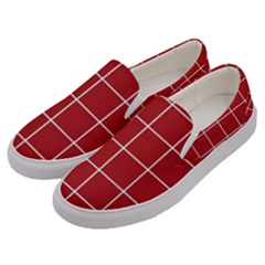Red Buffalo Plaid Men s Canvas Slip Ons by goljakoff
