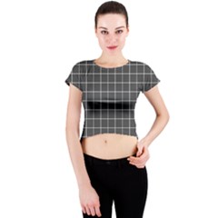 Gray Plaid Crew Neck Crop Top by goljakoff