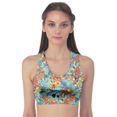Flowers And Butterfly Sports Bra by goljakoff