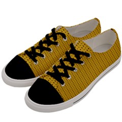 Yellow Knitted Pattern Men s Low Top Canvas Sneakers by goljakoff