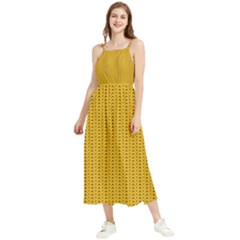 Yellow Knitted Pattern Boho Sleeveless Summer Dress by goljakoff