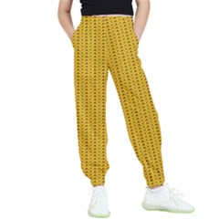 Yellow Knitted Pattern Kids  Elastic Waist Pants by goljakoff