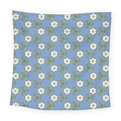 Flowers Leaves  Floristic Pattern Square Tapestry (large) by SychEva