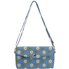 Flowers Leaves  Floristic Pattern Removable Strap Clutch Bag by SychEva