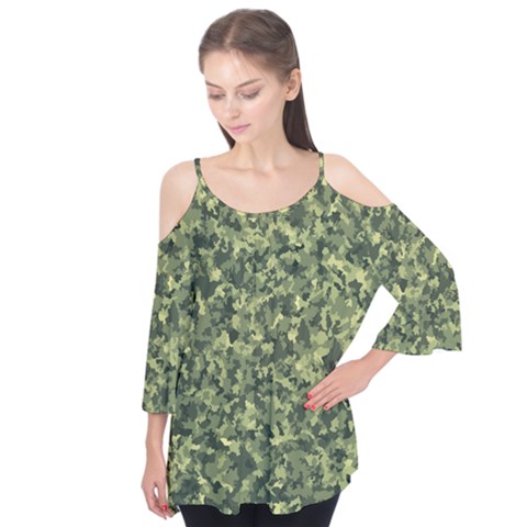 Camouflage Green Flutter Tees by JustToWear