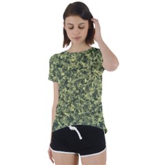 Camouflage Green Short Sleeve Foldover Tee by JustToWear