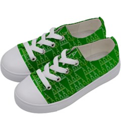 Green Triangles Kids  Low Top Canvas Sneakers by JustToWear