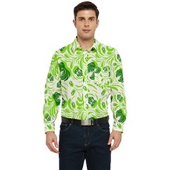 Green Leaves Men s Long Sleeve Pocket Shirt  by Eskimos