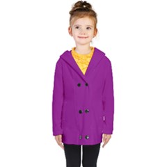 Color Purple Kids  Double Breasted Button Coat