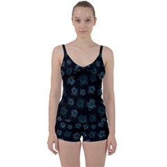 Blue Turtles On Black Tie Front Two Piece Tankini by contemporary