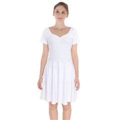 Color White Short Sleeve Bardot Dress by Kultjers