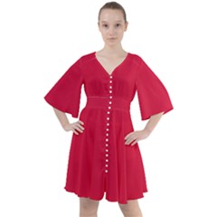 Color Crimson Boho Button Up Dress by Kultjers