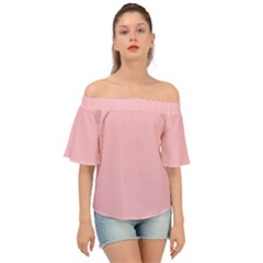 Color Pink Off Shoulder Short Sleeve Top by Kultjers
