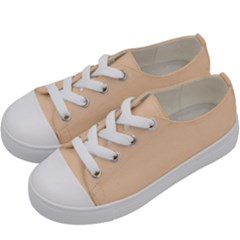 Color Peach Puff Kids  Low Top Canvas Sneakers by Kultjers