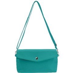 Color Light Sea Green Removable Strap Clutch Bag by Kultjers