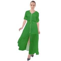 Color Forest Green Waist Tie Boho Maxi Dress by Kultjers