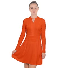Color Orange Red Long Sleeve Panel Dress by Kultjers