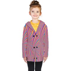 Psychedelic Groovy Pattern 2 Kids  Double Breasted Button Coat by designsbymallika