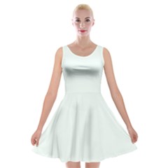 Color Mint Cream Velvet Skater Dress by Kultjers