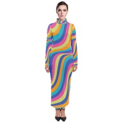 Psychedelic Groocy Pattern Turtleneck Maxi Dress by designsbymallika