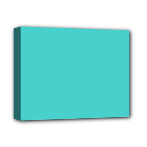 Color Medium Turquoise Deluxe Canvas 14  X 11  (stretched) by Kultjers