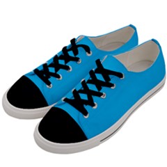 Color Deep Sky Blue Men s Low Top Canvas Sneakers by Kultjers