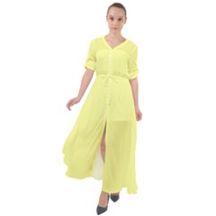 Color Canary Yellow Waist Tie Boho Maxi Dress by Kultjers