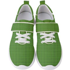 Green Knitted Pattern Men s Velcro Strap Shoes by goljakoff