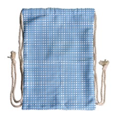Blue Knitted Pattern Drawstring Bag (large) by goljakoff
