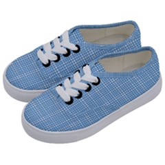Blue Knitted Pattern Kids  Classic Low Top Sneakers by goljakoff