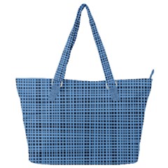 Blue Knitted Pattern Full Print Shoulder Bag by goljakoff