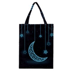 Moon Star Neon Wallpaper Classic Tote Bag