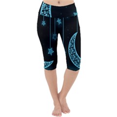 Moon Star Neon Wallpaper Lightweight Velour Cropped Yoga Leggings
