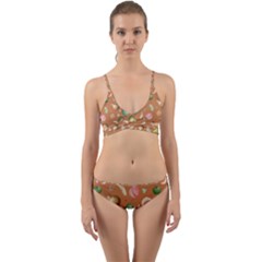 Watercolor Fruit Wrap Around Bikini Set by SychEva